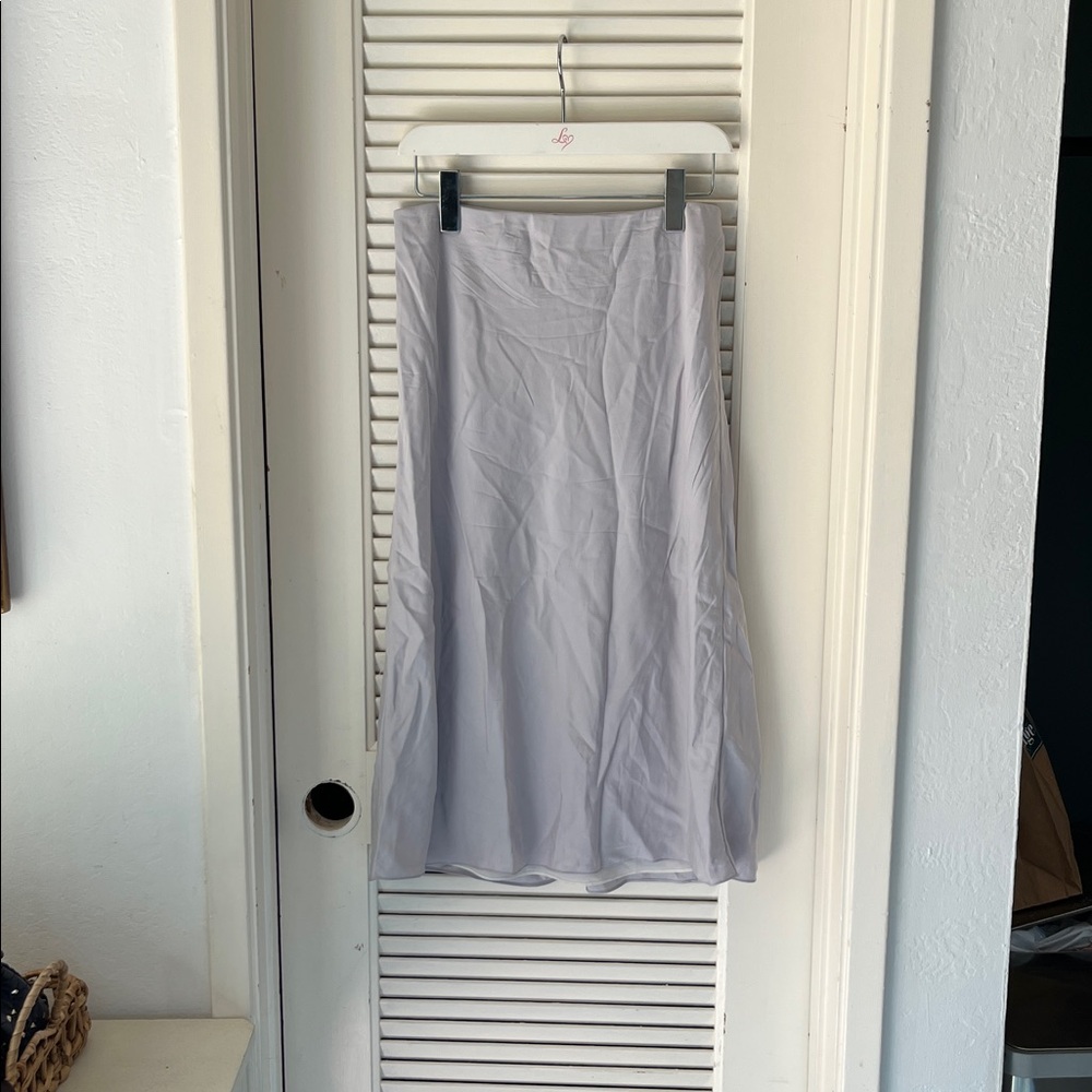 Theory Light Gray Midi Skirt